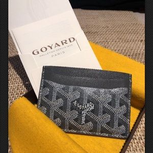 goyard card holder grey